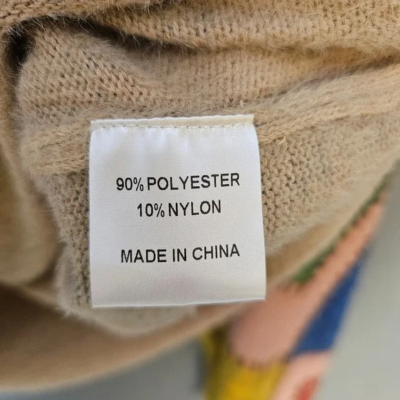 Talk of the Walk Womens L Patchwork Colorblock Knit Sweater Boho Artisan Sparkle - Picture 7 of 13